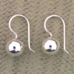 Polished silver ball drop earrings