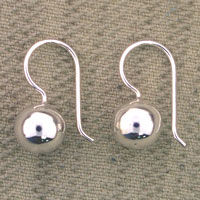 Polished silver ball drop earrings