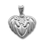 Sterling Silver Angel Wing Heart Pendant