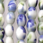 Oval Flower Style Glass Beads