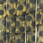 Cylindrical Leopard Spots Style Glass Beads