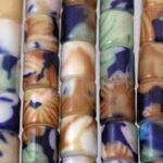 Cylindrical Flower Style Glass Beads