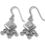 Pair of silver filigree dangle earrings