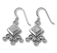 Pair of silver filigree dangle earrings