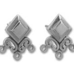 Pair of silver ornamental stud earrings