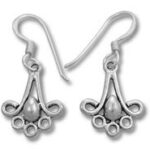 Pair of silver teardrop filigree dangle earrings