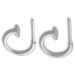 Pair of silver hoop earrings with posts