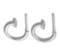 Pair of silver hoop earrings with posts