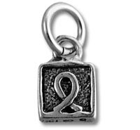 Small silver omega charm pendant