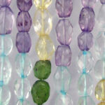 Translucent faceted pastel bead strands