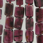 rectangular purple glass bead strands