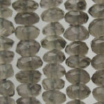 Faceted smoky quartz bead strands