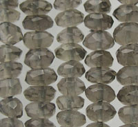 Faceted smoky quartz bead strands
