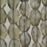Faceted smoky gray glass bead strands