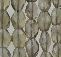 Faceted smoky gray glass bead strands