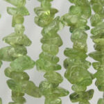 Strands of green gemstone chip beads