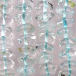 String of translucent aquamarine glass rondelle beads
