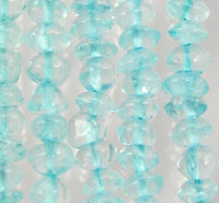 Light blue translucent chip bead strands