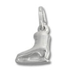 silver ice skate charm pendant