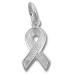 3D Sterling Silver Awareness Ribbon Charm