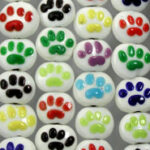 Multicolor Paw Print Glass Beads