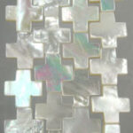 White Cream Mother of Pearl Cross