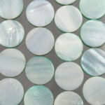 Light Teal Round Mother of Pearl