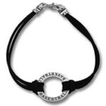 Black cord necklace with basketball pendant