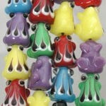 Multicolor Frog Glass Beads