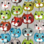 Multicolor Cat Glass Beads