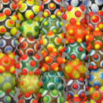 Multicolor Spikey Ball Glass Beads
