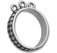 Silver dotted ring connector with three loops