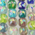 Round Beads with Flowers