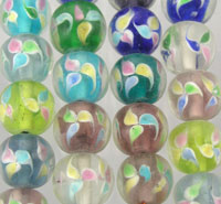 Round Beads with Flowers