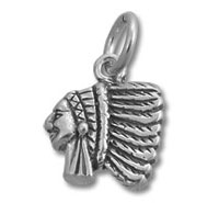 Silver feather headdress pendant