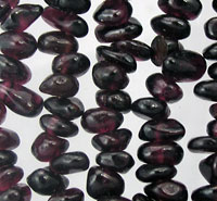 Strands of dark purple garnet chip beads