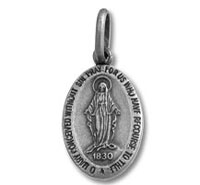 Oval Miraculous Medal pendant, religious charm