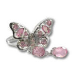Pink CZ Butterfly Ring