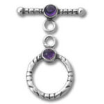 Small Toggle with Amethyst Stone