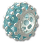Lite Blue Silver Spacer Bead