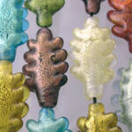 Leaf Style Multi Color Glass Beads