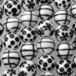 Round Black and White Glass Beads