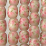 Barrel Style Flower Glass Beads