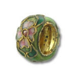 Light Green Cloisonne Flower Spacer Bead