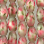 Floral Oval Glass Beads