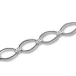 Rounded Diamond Silver Chain