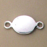 Silver oval jewelry connector with two loops