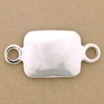 Silver rectangular jewelry connector with loops