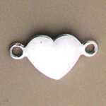 Silver heart connector charm with two loops