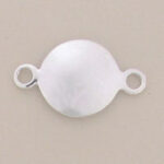 Round silver connector with two loops